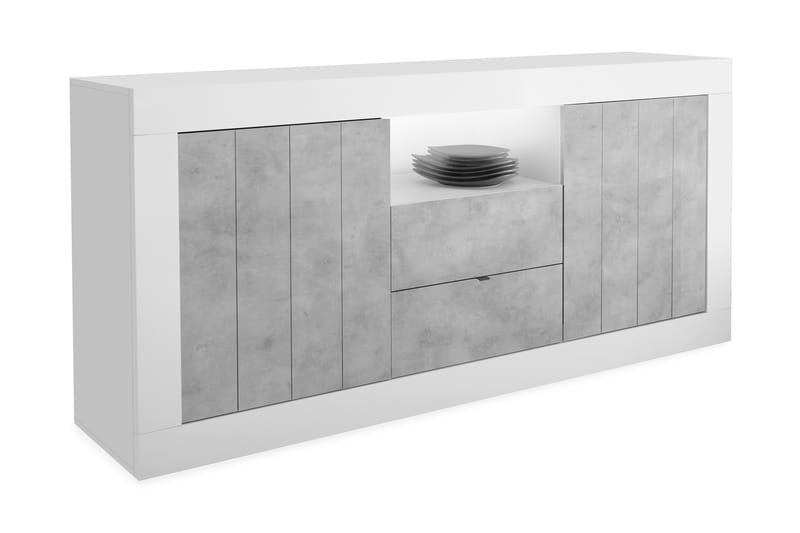 Urbino Skänk 184 cm - Vit/Grå - Förvaring - Förvaringsmöbler - Sideboard & skänk
