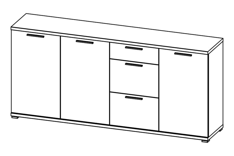 Warell Sideboard 192 cm - Ek/Vit - Förvaring - Förvaringsmöbler - Sideboard & skänk