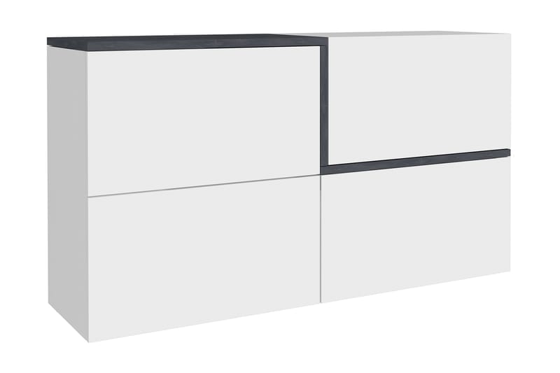 Zetera Skänk 150 cm 4 Dörrar - Antracit/Vit Högglans - Förvaring - Förvaringsmöbler - Sideboard & skänk