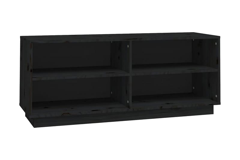 Skoskåp svart 110x34x45 cm massiv furu - Svart - Möbler - Stolar & fåtöljer - Sittbänk - Skobänk & skohylla med bänk