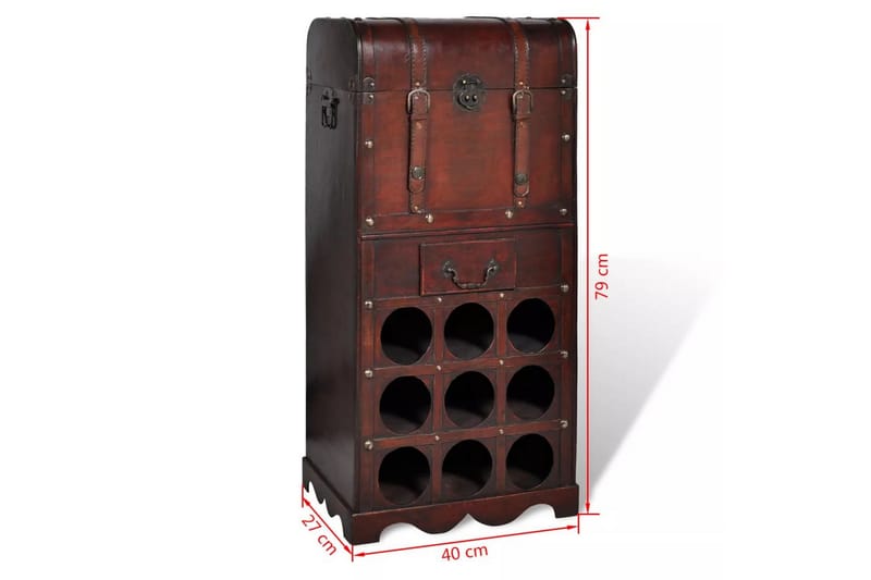 Vinställ med förvaringskista och låda 9 flaskor - Röd - Förvaring - Hylla - Förvaringshylla - Vinställ & vinhylla