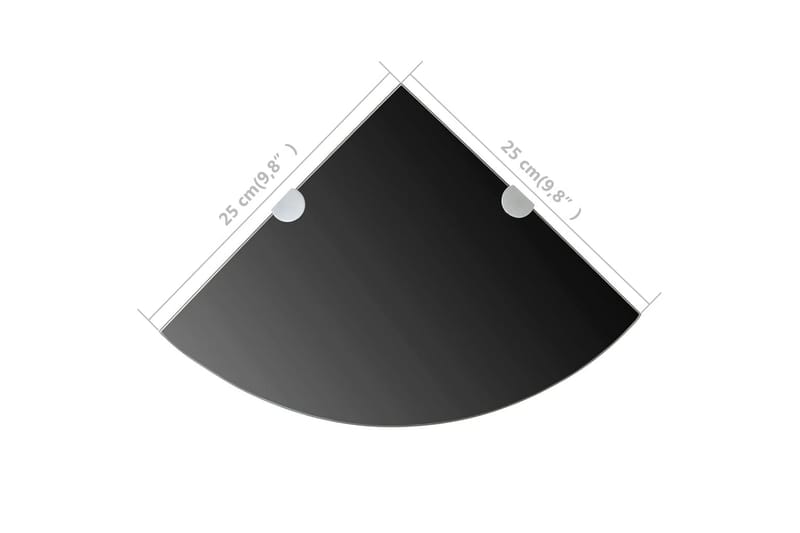 Hörnhylla glas med förkromade hyllkonsoler svart 25x25 cm - Svart - Förvaring - Hylla - Hörnhylla