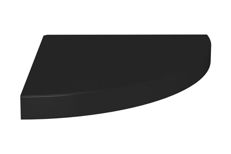 Svävande hörnhylla svart 35x35x3,8 cm MDF