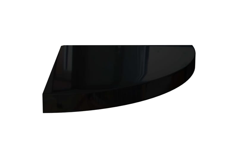 Svävande hörnhyllor 2 st svart högglans 35x35x3,8 cm MDF