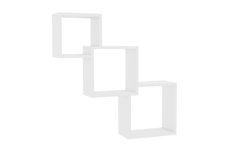 Kubhyllor högglans vit 84,5x15x27 cm spånskiva - Vit - Förvaring - Hylla - Vägghylla