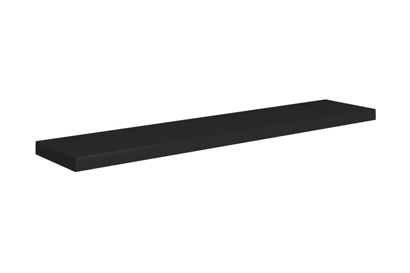 Svävande vägghyllor 2 st svart 120x23,5x3,8 cm MDF - Svart - Förvaring - Hylla - Hörnhylla
