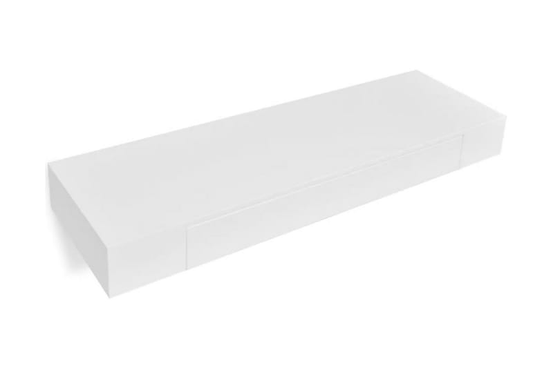 Svävande vägghyllor med lådor 2 st 80 cm vit - Vit - Förvaring - Hylla - Vägghylla