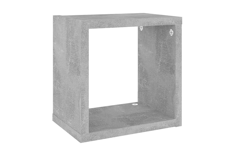 Vägghylla kubformad 2 st betonggrå 22x15x22 cm - Grå - Förvaring - Hylla - Vägghylla