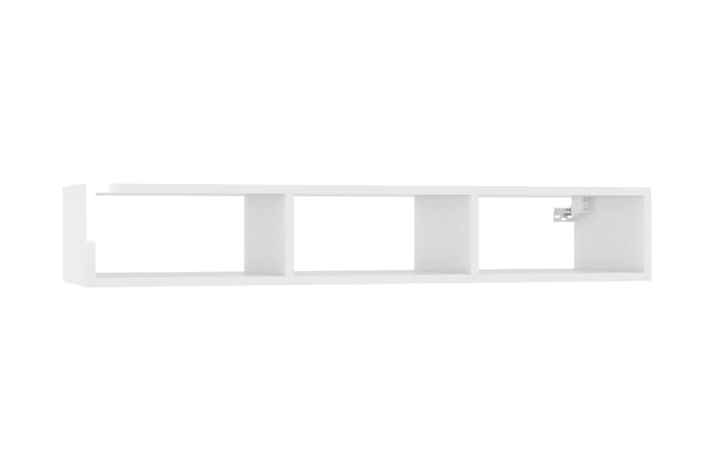 Vägghylla vit högglans 102x30x17 cm spånskiva - Vit - Förvaring - Hylla - Vägghylla
