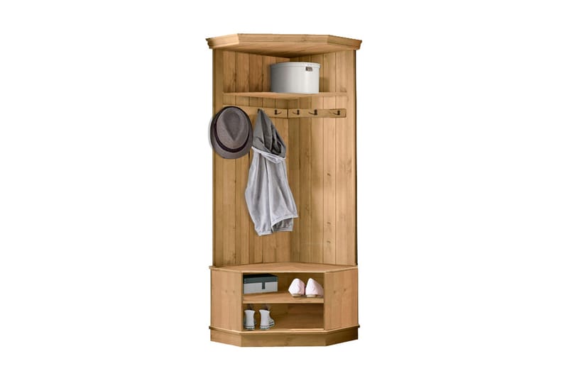 Runcorn Garderob 90 cm - Brun - Förvaring - Klädförvaring - Garderob & garderobssystem - Hörngarderob