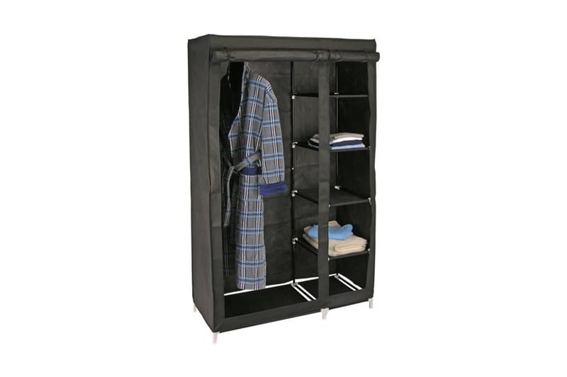 HI Garderob 110x46x178 cm tyg svart - Svart - Förvaring - Klädförvaring - Garderob & garderobssystem - Resegarderob