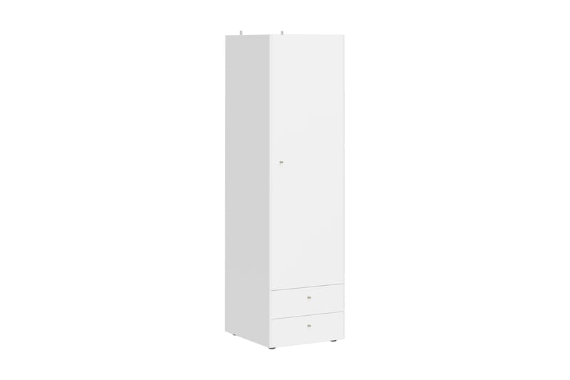 Abelone Garderob med 1 Dörr + 2 Lådor - Vit - Förvaring - Klädförvaring - Garderob & garderobssystem
