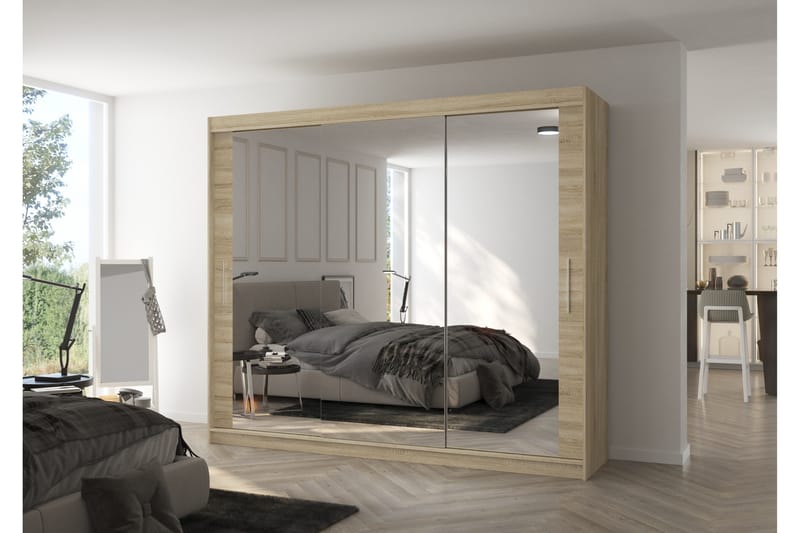 Chessel Garderob med Spegel 250x215 cm - Sonomaek - Förvaring - Klädförvaring - Garderob & garderobssystem