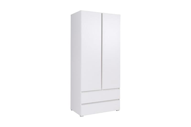Cocorna Garderob 92x51x204 cm med 2 Dörrar + 2 Lådor - Matt Vit - Förvaring - Klädförvaring - Garderob & garderobssystem
