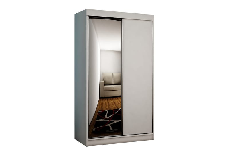 Dunkra Garderob med Spegel LED-belysning RGB 100 cm - Vit - Förvaring - Klädförvaring - Garderob & garderobssystem
