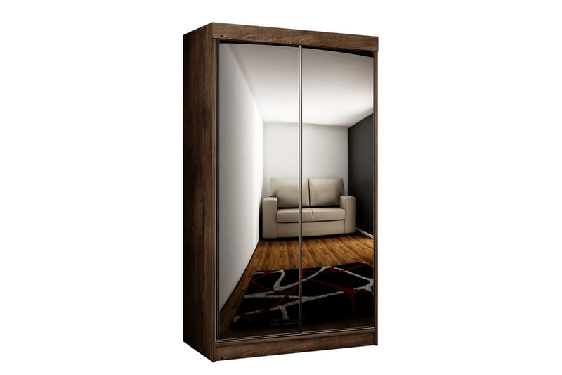 Dunkra Garderob med Speglar LED-belysning RGB 100 cm - Mörk Ask - Förvaring - Klädförvaring - Garderob & garderobssystem