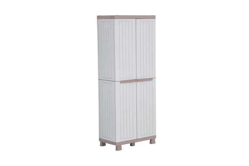 Förvaringsskåp med 2 dörrar 68x39x170 cm ljusgrå och beige - Beige - Förvaring - Klädförvaring - Garderob & garderobssystem