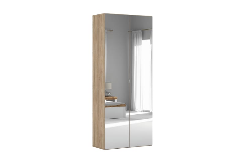 Frostavallen Garderob 100x45 cm med Spegel - Natur - Förvaring - Klädförvaring - Garderob & garderobssystem