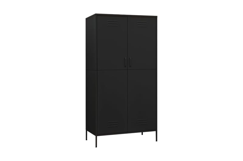 Garderob 90x50x180 cm svart stål - Svart - Förvaring - Klädförvaring - Garderob & garderobssystem
