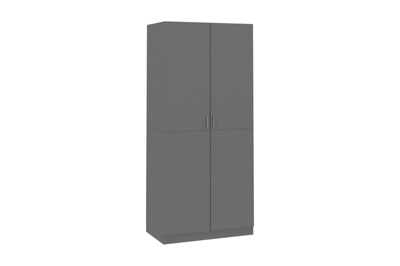 Garderob grå högglans 90x52x200 cm spånskiva - Grå - Förvaring - Klädförvaring - Garderob & garderobssystem