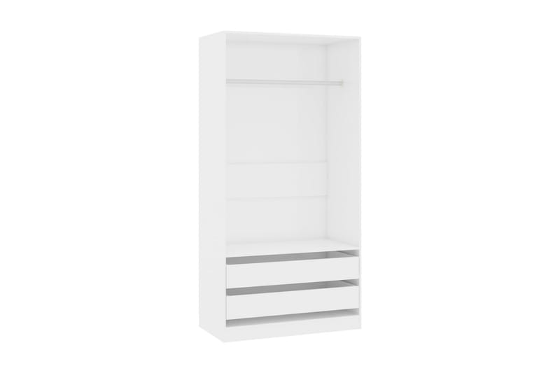 Garderob högglans vit 100x50x200 cm spånskiva - Vit - Förvaring - Klädförvaring - Garderob & garderobssystem