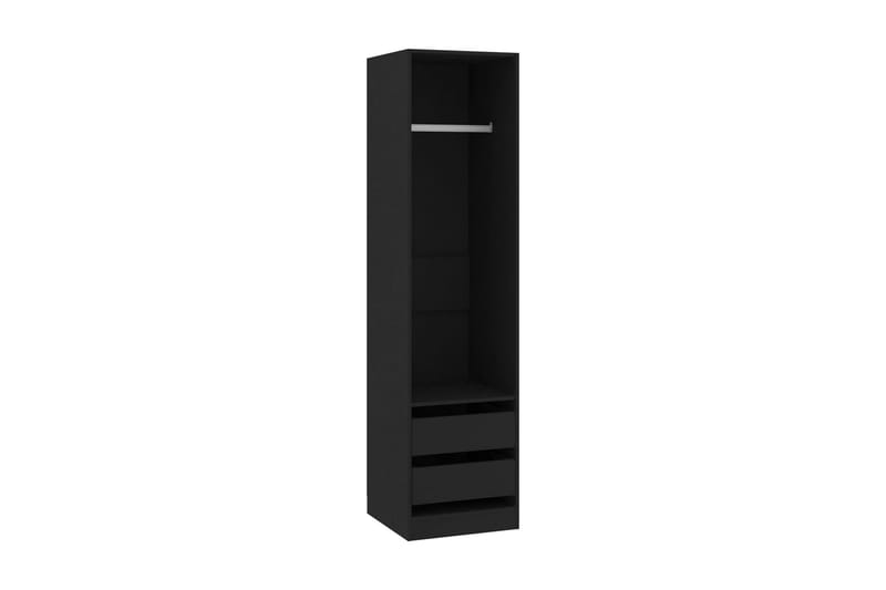 Garderob med lådor svart 50x50x200 cm spånskiva - Svart - Förvaring - Klädförvaring - Garderob & garderobssystem