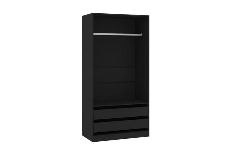 Garderob svart 100x50x200 cm spånskiva - Svart - Förvaring - Klädförvaring - Garderob & garderobssystem