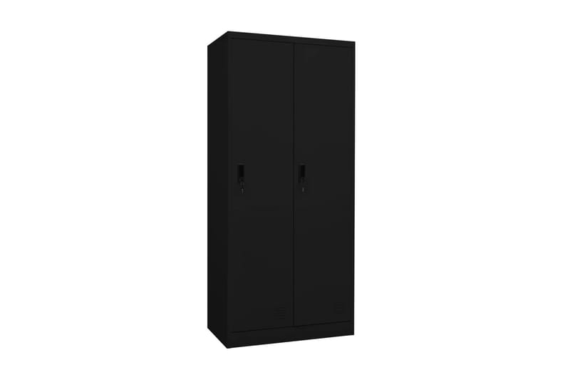 Garderob svart 80x50x180 cm stål - Svart - Förvaring - Klädförvaring - Garderob & garderobssystem