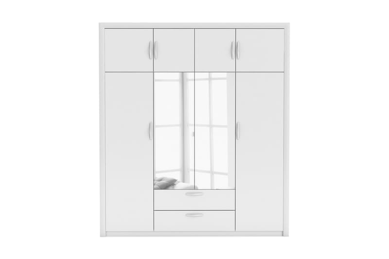 Gordonia Garderob 4+4 Dörrar 2 Lådor + Speglar - Vit - Förvaring - Klädförvaring - Garderob & garderobssystem
