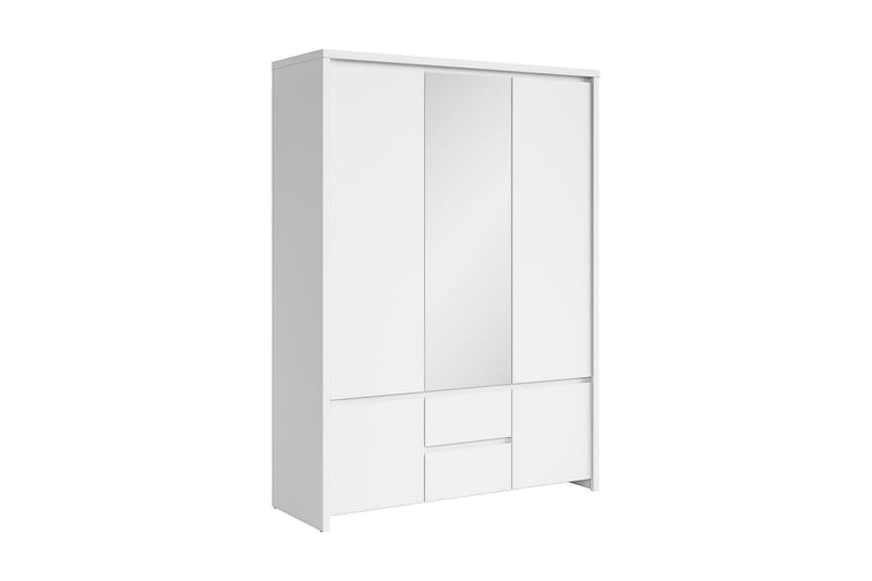 Kaspian Garderob 154x56 cm med Spegel - Vit - Förvaring - Klädförvaring - Garderob & garderobssystem