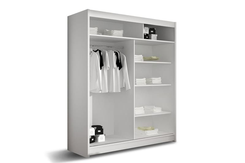 Leila Garderob Skjutdörrar Spegel - Vit - Förvaring - Klädförvaring - Garderob & garderobssystem