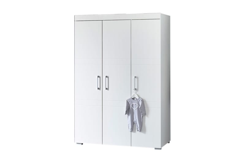 Liene Garderob 130 cm - Vit/Silver - Förvaring - Klädförvaring - Garderob & garderobssystem
