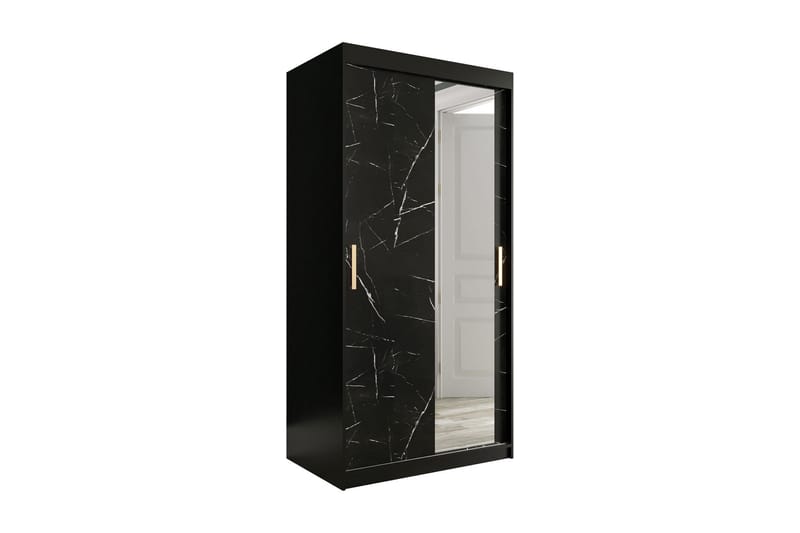 Marmuria Garderob med Spegel 100 cm Marmormönster
