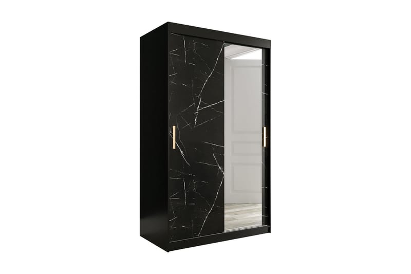 Marmuria Garderob med Spegel 120 cm Marmormönster