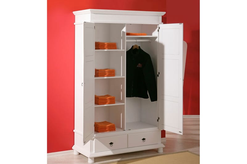 Regina Garderob 116 cm - Vit - Förvaring - Klädförvaring - Garderob & garderobssystem