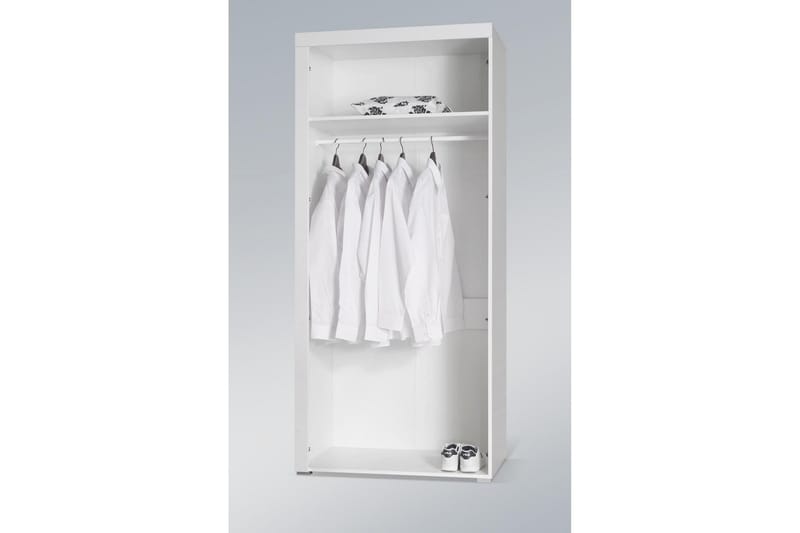 Sambala Garderob 90x55x203 cm - Vit/Svart Högglans - Förvaring - Klädförvaring - Garderob & garderobssystem