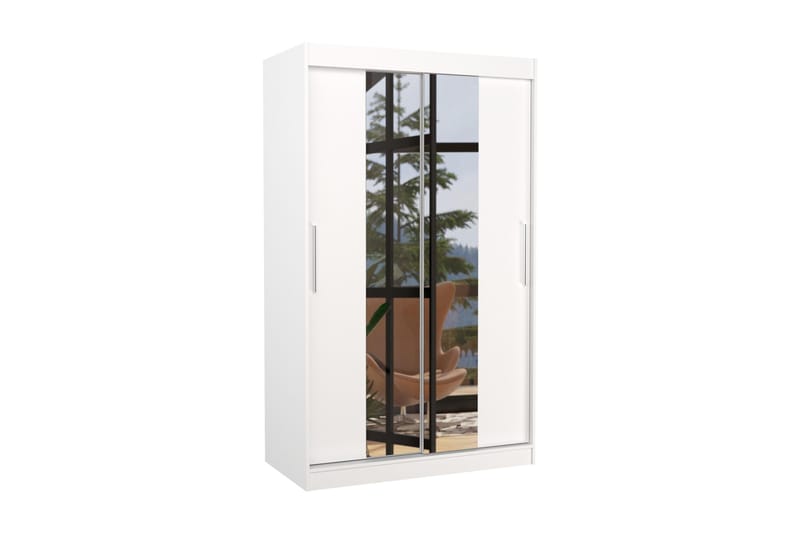 Santosa Garderob med Spegel 120x200 cm - Vit - Förvaring - Klädförvaring - Garderob & garderobssystem