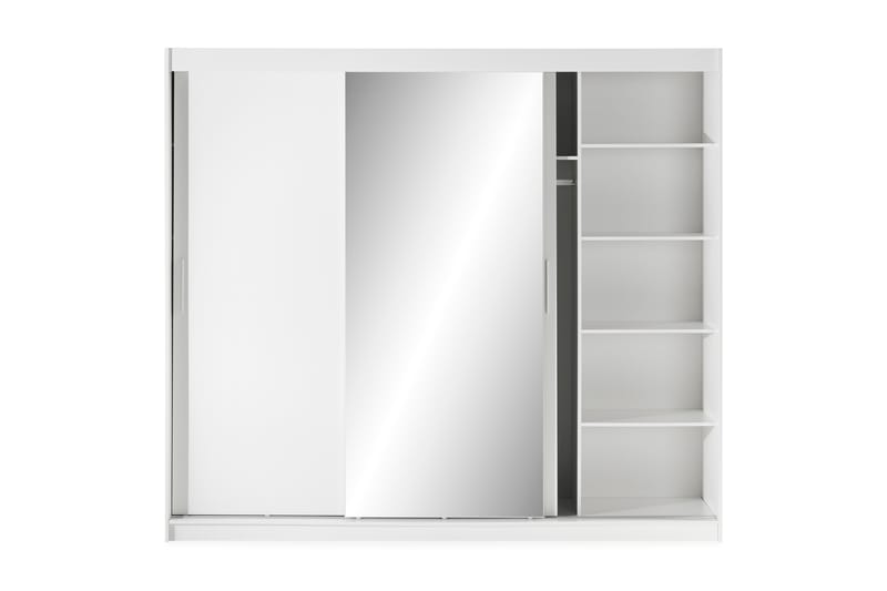 Sia Garderob 240 cm Spegel - Vit - Förvaring - Klädförvaring - Garderob & garderobssystem