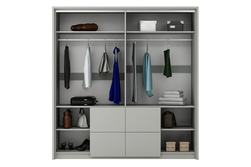 Wedena Garderob 208 cm - Vit - Förvaring - Klädförvaring - Garderob & garderobssystem