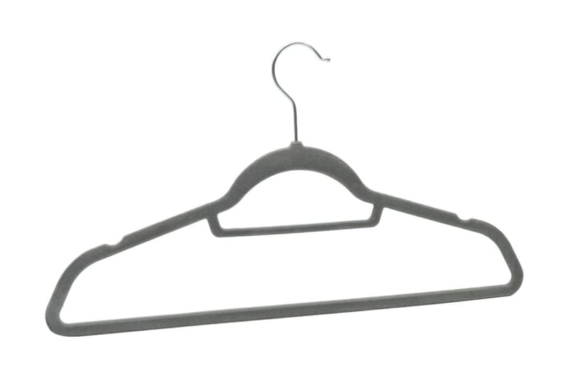 Klädgalgar 20 st halkfria grå sammet - Grå - Förvaring - Klädförvaring - Klädhängare - Galgar