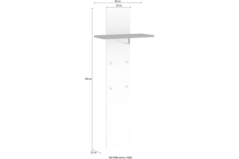 Zetera Klädkrok 120x40 cm - Antracit/Vit Högglans - Förvaring - Klädförvaring - Klädhängare - Klädkrok