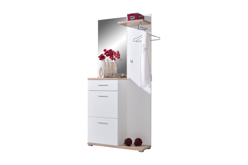 Lernbo Hallmöbel 91 cm - Vit/Ek - Förvaring - Klädförvaring - Garderob & garderobssystem