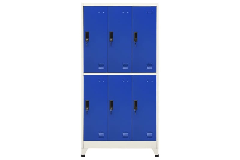 Förvaringsskåp grå och blå 90x45x180 cm stål