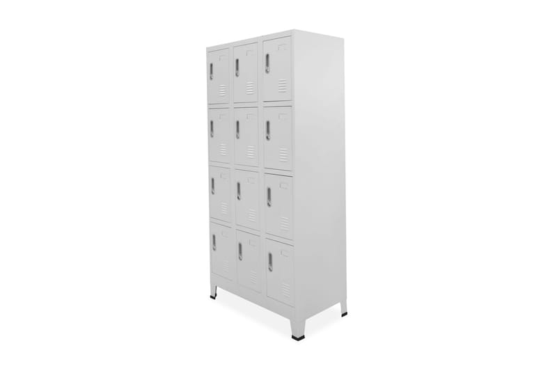 Klädskåp för omklädningsrum med 12 fack 90x45x180 cm - Grå - Förvaring - Skåp - Förvaringsskåp - Omklädningsskåp