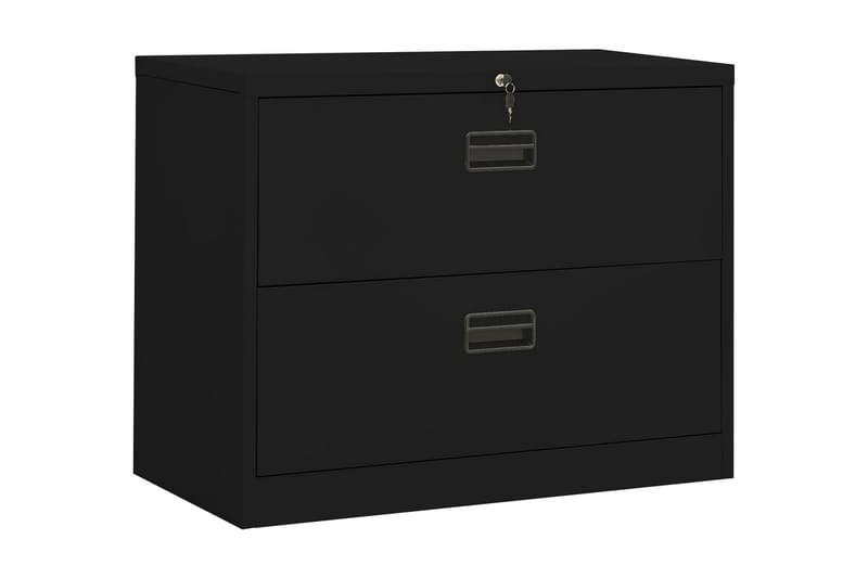 Dokumentskåp svart 90x46x72,5 cm stål - Svart - Möbler - Möbelset - Möbelset för kontor