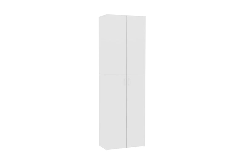 Kontorsskåp vit högglans 60x32x190 cm spånskiva