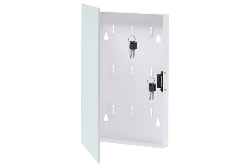 Nyckelskåp med magnetisk tavla vit 30x20x5,5 cm - Vit - Förvaring - Skåp - Förvaringsskåp - Nyckelskåp