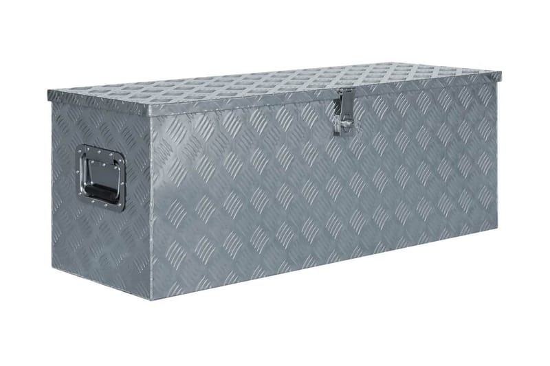 Förvaringslåda aluminium 110,5x38,5x40 cm silver - Silver - Förvaring - Skåp - Förvaringsskåp - Säkerhetsskåp - Deponeringsskåp & deponeringsbox