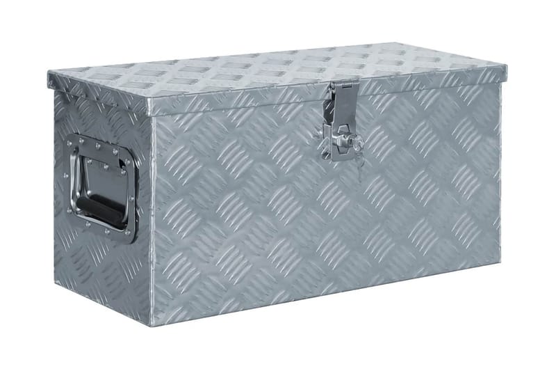 Förvaringslåda aluminium 61,5x26,5x30 cm silver - Silver - Förvaring - Skåp - Förvaringsskåp - Säkerhetsskåp - Deponeringsskåp & deponeringsbox