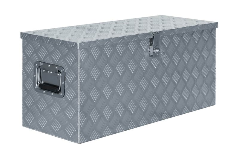 Förvaringslåda aluminium 90,5x35x40 cm silver - Silver - Förvaring - Skåp - Förvaringsskåp - Säkerhetsskåp - Deponeringsskåp & deponeringsbox